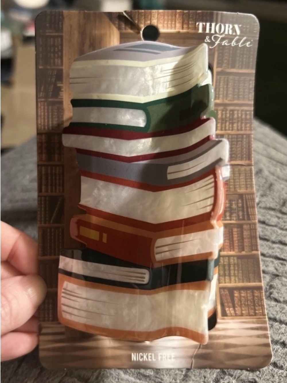 NEW Thorn & Fable Stacked Book Hair Claw Clip